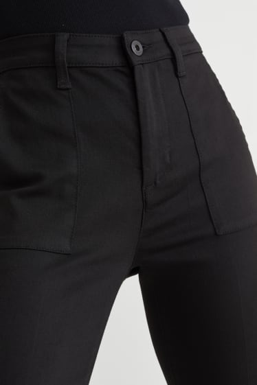 Dames - Pantalon - high waist - flared - zwart