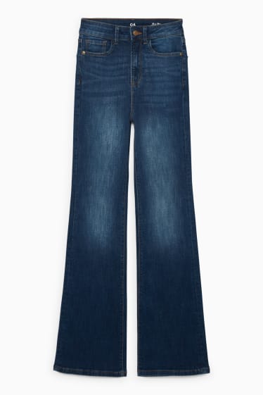 Femei - Flare jeans - talie înaltă - LYCRA® - denim-albastru