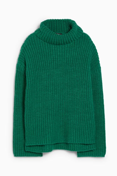 Femmes - Pullover à coll roulé - vert