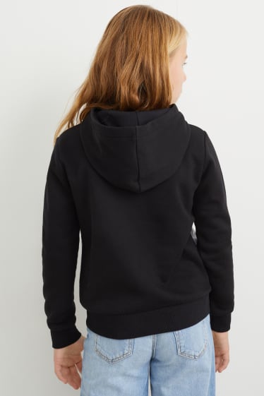 Enfants filles - Licorne - sweat à capuche - noir