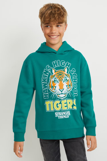 Niños - Stranger Things - sudadera con capucha - verde