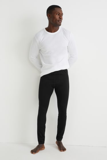 Men - Long thermal pants - THERMOLITE® - LYCRA® - black