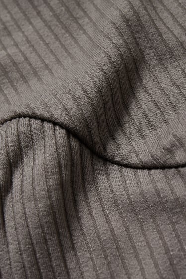 Femmes - Pantalon de grossesse en jersey - coupe évasée - taupe