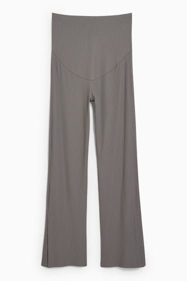 Femmes - Pantalon de grossesse en jersey - coupe évasée - taupe