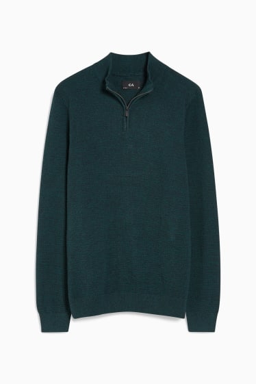 Uomo - Maglione e camicia - regular fit - colletto button down - verde