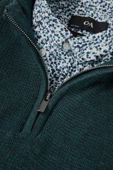 Hommes - Pullover et chemise - regular fit - col button down - vert
