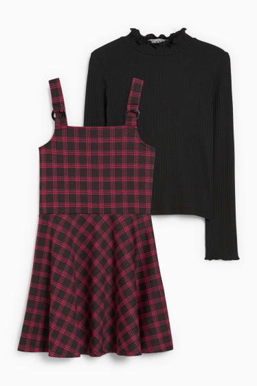 Bambini - Set - vestito e maglia a maniche lunghe - 2 pezzi - nero