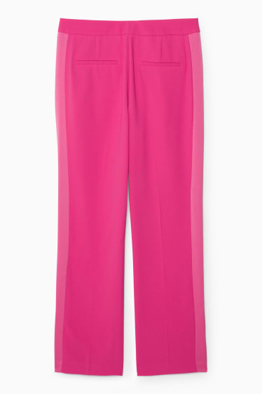 Femmes - Pantalon en toile - high waist - coupe droite - rose