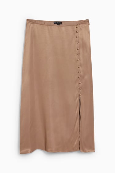 Femmes - Jupe en satin - marron