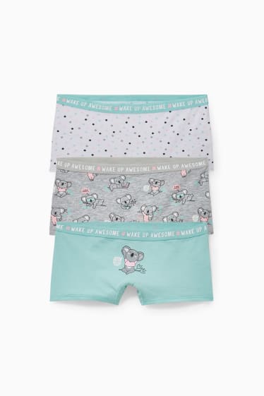 Enfants filles - Lot de 3 - caleçons - vert menthe