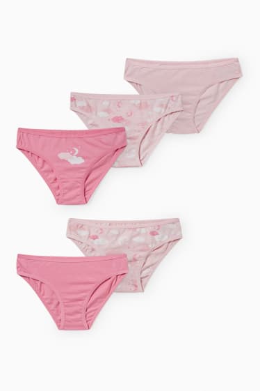 Enfants filles - Lot de 5 - culottes - rose