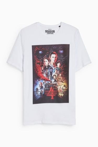 Bărbați - CLOCKHOUSE - tricou - Stranger Things - alb