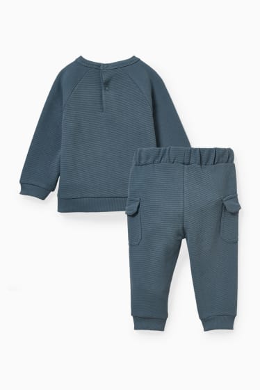 Baby Buben - Baby-Outfit - 2 teilig - blau / dunkelgrau