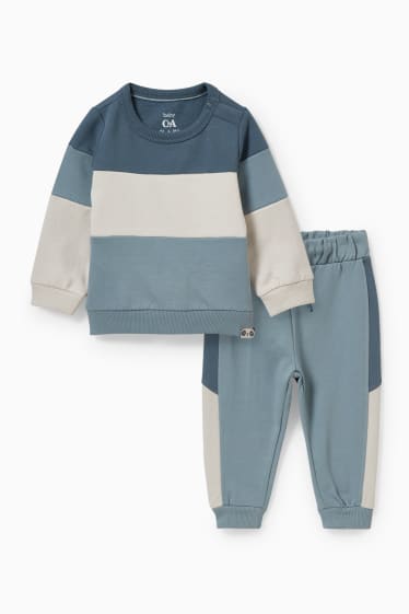 Babys - Baby-Outfit - 2 teilig - blau  / dunkelgrau