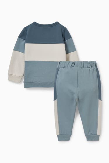 Babys - Baby-outfit - 2-delig - blauw / donkergrijs