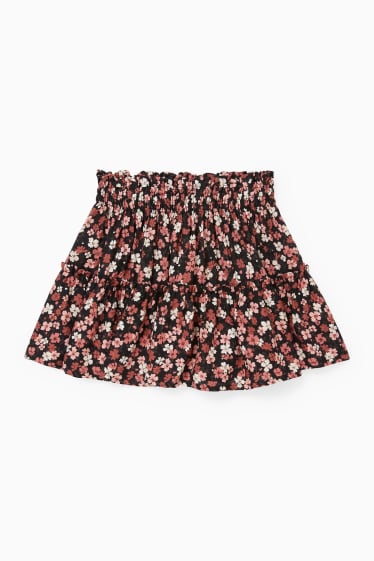 Children - Skirt - floral - black