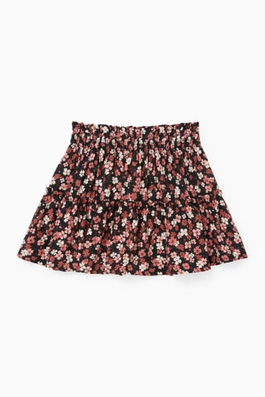 Children - Skirt - floral - black