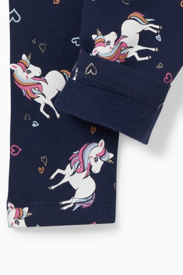 Kinder Mädchen - Einhorn - Thermoleggings - dunkelblau