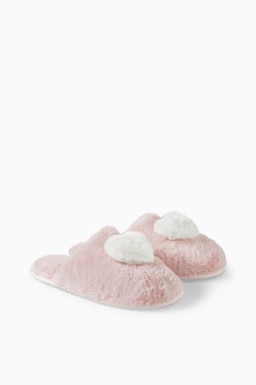 Femei - CLOCKHOUSE - papuci de casă din blană artificială - roz