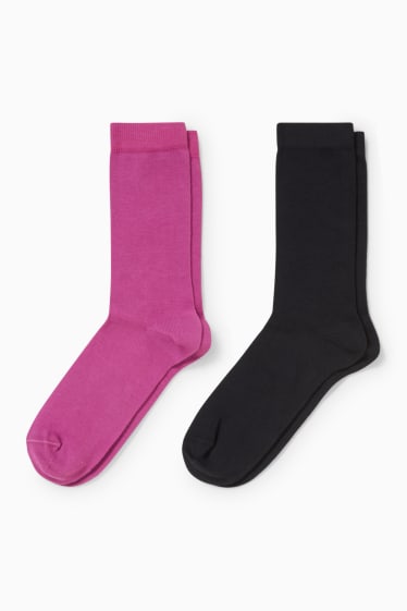 Women - Multipack of 2 - socks - LYCRA® - black / rose