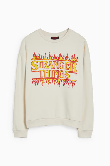 Donna - CLOCKHOUSE - felpa - Stranger Things - bianco crema