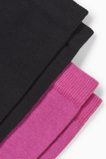 Dames - Set van 2 paar - sokken - LYCRA® - zwart / roze