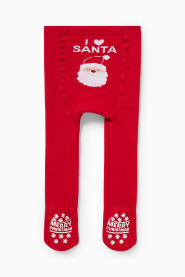 Babies - Baby Christmas thermal tights - red