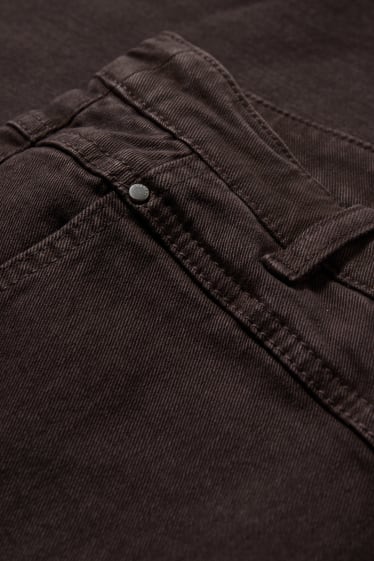 Donna - Straight jeans - vita alta - marrone scuro