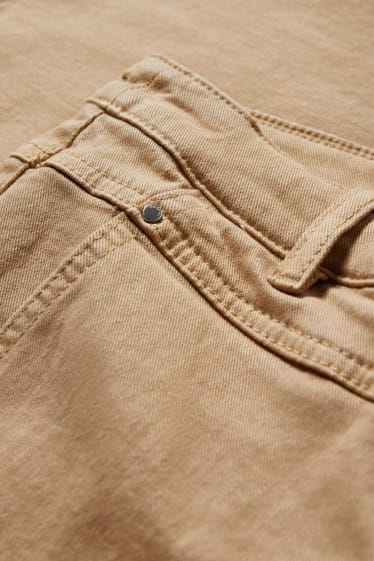 Femei - Straight jeans - talie înaltă - maro deschis