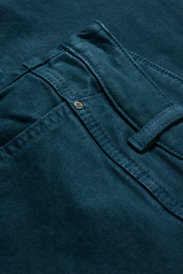 Dámské - Straight jeans - high waist - tmavozelená