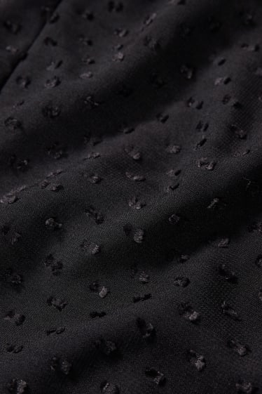 Damen - CLOCKHOUSE - Crop Bluse - gepunktet - schwarz