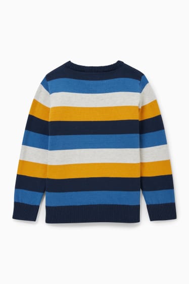 Children Boys - Jumper - striped - dark blue