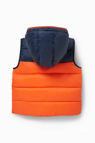 Children - Quilted gilet with hood - orange