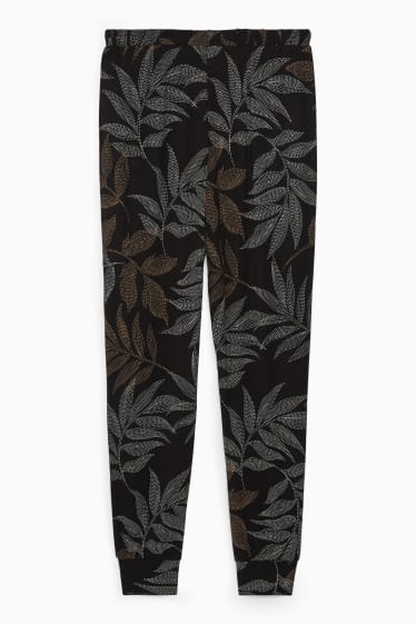 Femmes - Pantalon de pyjama - à motif - noir