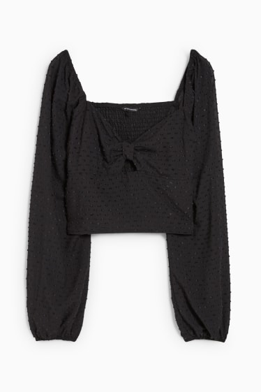 Tieners & jongvolwassenen - CLOCKHOUSE - crop blouse - zwart