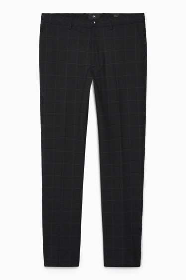 Hommes - Pantalon de costume - slim fit - Flex - LYCRA® - à carreaux - noir