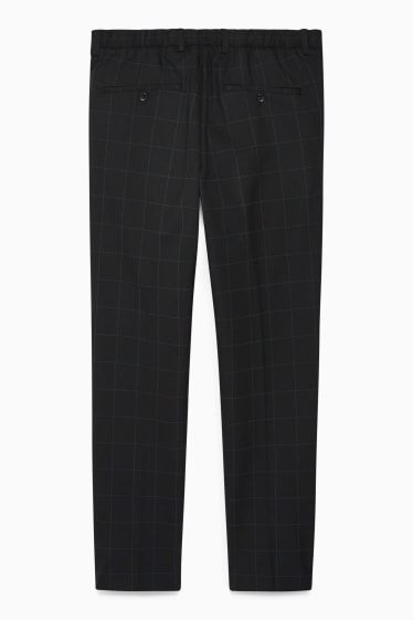 Uomo - Pantaloni coordinabili - slim fit - elasticizzati - quadretti - nero