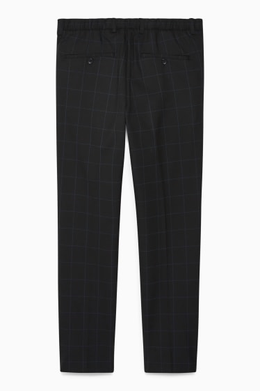 Hommes - Pantalon de costume - slim fit - Flex - LYCRA® - à carreaux - noir