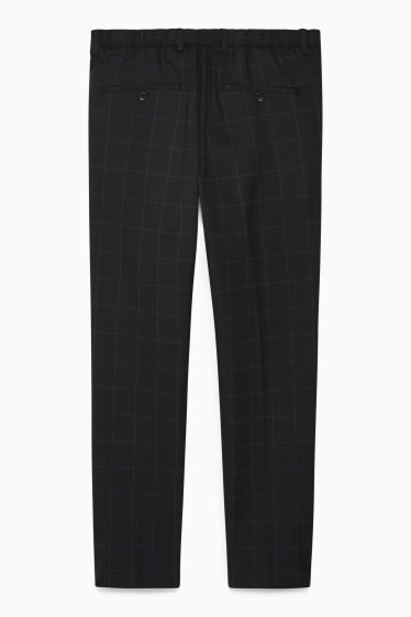 Men - Mix-and-match trousers - slim fit - stretch - check - black