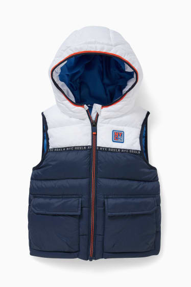 Children - Quilted gilet with hood - dark blue