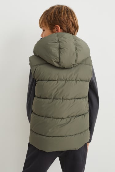 Children - Quilted gilet with hood - dark green