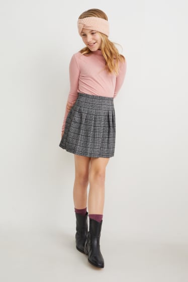 Children - Skirt - check - black