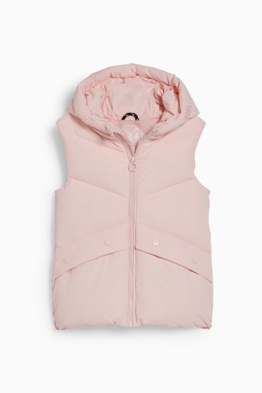 Kinderen - Bodywarmer met capuchon - roze