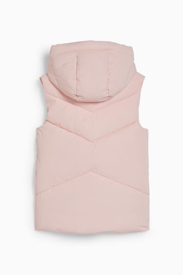 Kinder Mädchen - Steppweste mit Kapuze - rosa