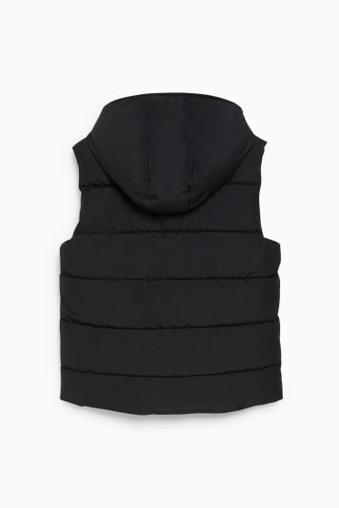 Kinderen - Bodywarmer met capuchon - zwart