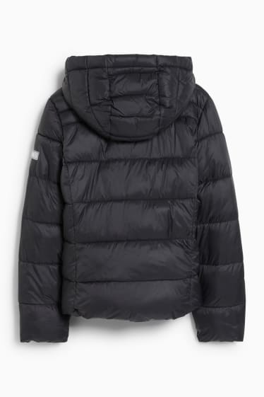 Dětské - Prošívaná bunda s kapucí - černá