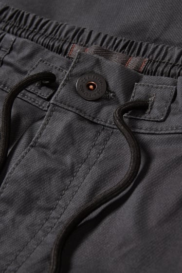 Mężczyźni - Spodnie bojówki - regular fit- LYCRA® - dżins-ciemnoszary