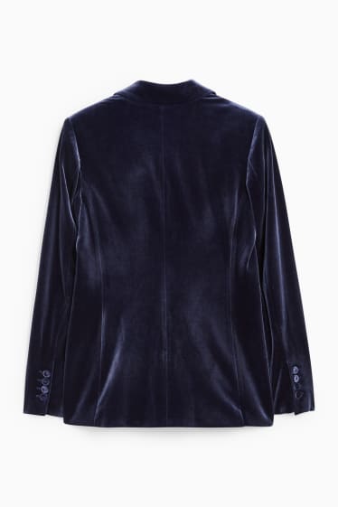 Donna - Blazer di velluto - regular fit - blu scuro
