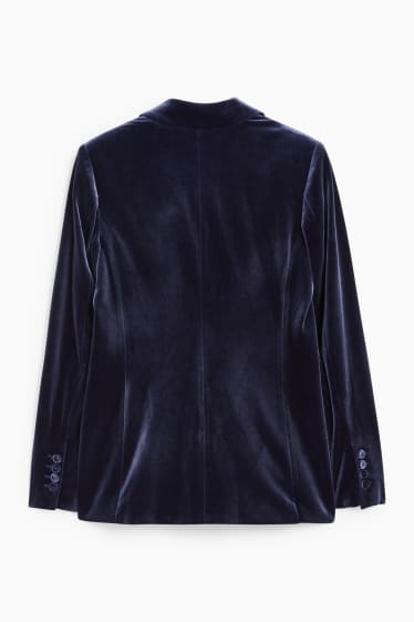 Women - Velvet blazer - regular fit - dark blue