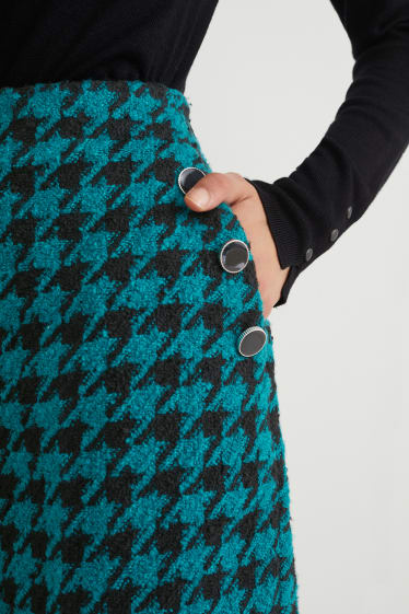 Femmes - Shorts en finition bouclé - à motif - turquoise foncé